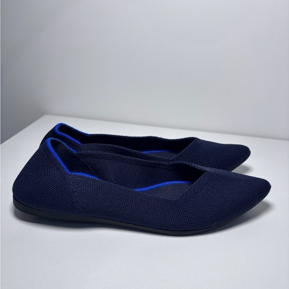 Rothy’s The Point Navy Slip On Knit Washable Classic Ballerina Flats Size 7.5 - Picture 3 of 7